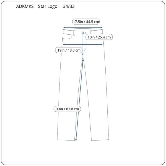 AKADEMIKS AKDMKS STAR LOGO Jean Sz 34 Logo Spell Out Boot Cut High Rise Blue NEW - Picture 3 of 12